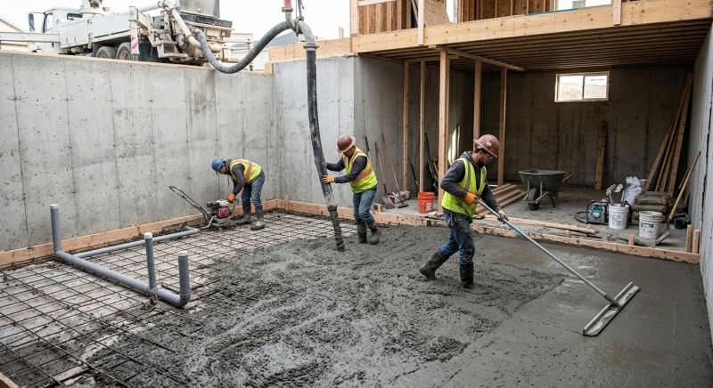 Basement Concrete Installation in Woodbridge, CT