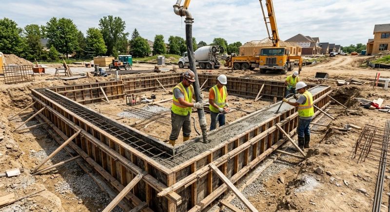 Foundation Wall Pouring in Orange, CT